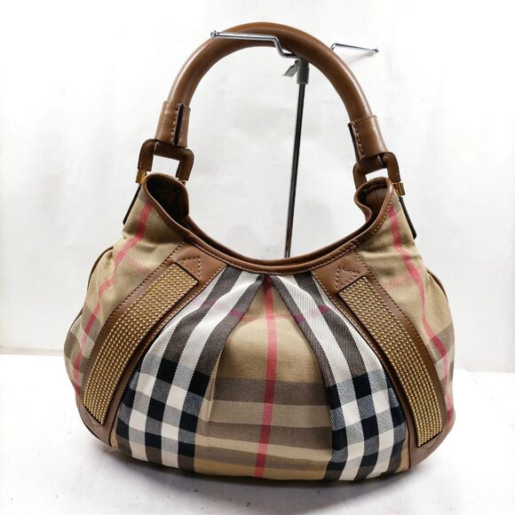 Burberry Brown Canvas Shoulder Bag mon500-101325 - Picture 1 of 16